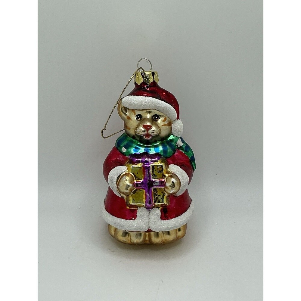 Hand Blown Glass Cat Kitten Ornament Christmas Tree Decor
